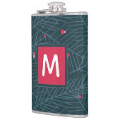 Aangepaste feestdag van Monogram Modern Spruce en  Heupfles (Links)