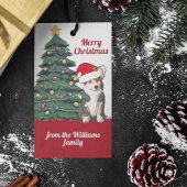 Aangepaste feestdag voor corgi-kerstbomen in Trico Cadeaulabel