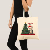 Aangepaste feestdag voor corgi-kerstbomen in Trico Tote Bag (Voorkant (product))