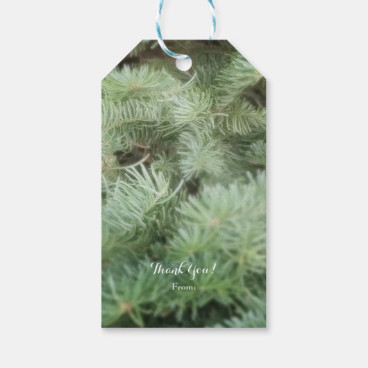 Aangepaste feestdag voor groene kerstbomen cadeaulabel (Achterkant)