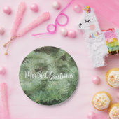Aangepaste feestdag voor groene kerstbomen papieren bordje (Feest)