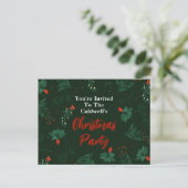 Aangepaste feestdag voor kerstmis met groene kerst briefkaart (Staand voorkant)