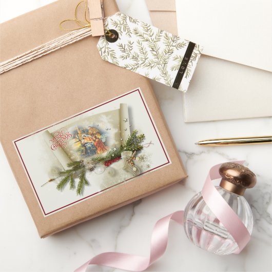 Aangepaste feestdag voor liefdevolle bundeling rechthoekige sticker (Geschenken)