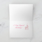 Aangepaste feestdag voor magische roze Unicorn Kaart (Binnen)