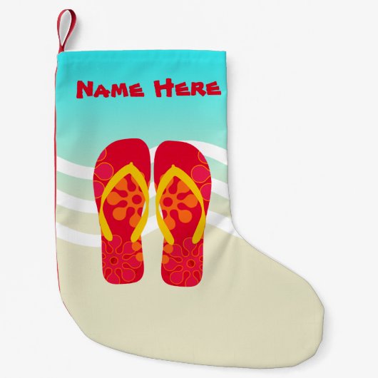 Aangepaste feestdag voor Tropische kerstTeenslippe Kleine Kerstsok (Voorkant)