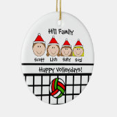 Aangepaste feestdag voor volleybalfamilie keramisch ornament (Rechts)
