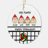Aangepaste feestdag voor volleybalfamilie keramisch ornament (Links)