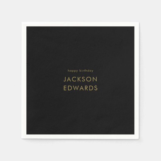 Aangepaste feestdag voor zwart en goud servet (Voorkant)