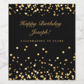 Aangepaste feestdag voor zwart en goud wijn etiket (Enkel label)