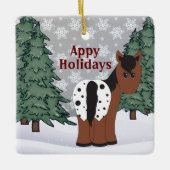 Aangepaste Feestdagen Appaloosa Horse Keramisch Ornament (Voorkant)