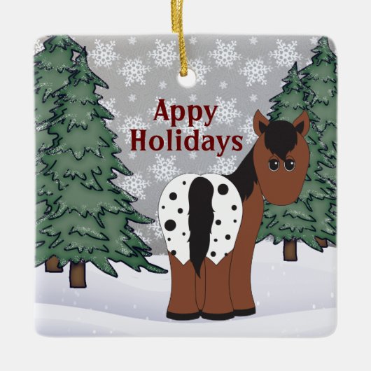 Aangepaste Feestdagen Appaloosa Horse Keramisch Ornament (Voorkant)