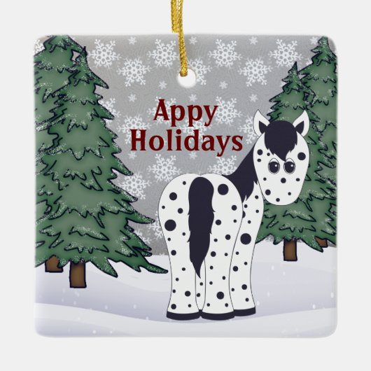 Aangepaste Feestdagen Appaloosa Horse Keramisch Ornament (Voorkant)