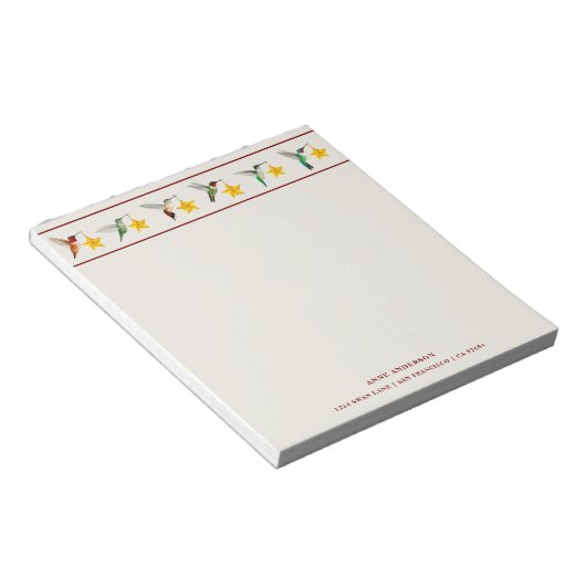 Aangepaste Feestdagen Kolibries Notitieblok (Schuin)