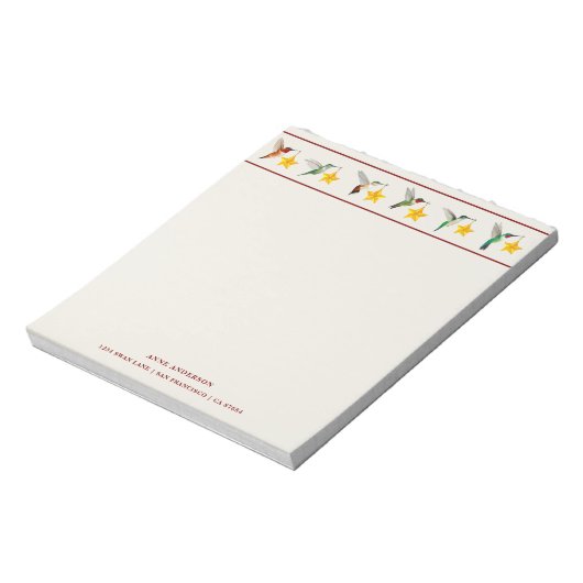 Aangepaste Feestdagen Kolibries Notitieblok (Linkerzijde)