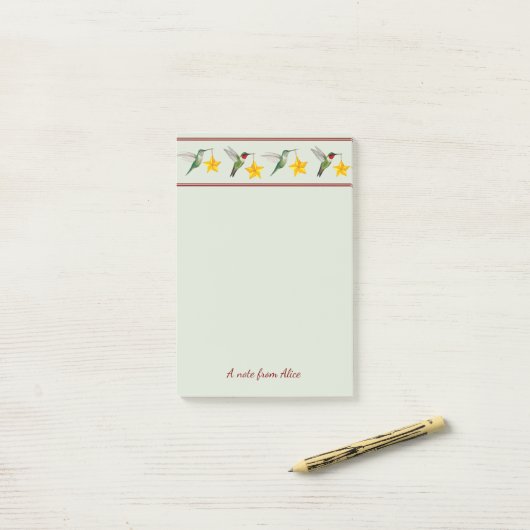 Aangepaste feestdagen Kolibries Post-it® Notes (Op bureau)
