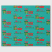 Aangepaste feestdagen met kerstcadeaudozen cadeaupapier (Vlak)