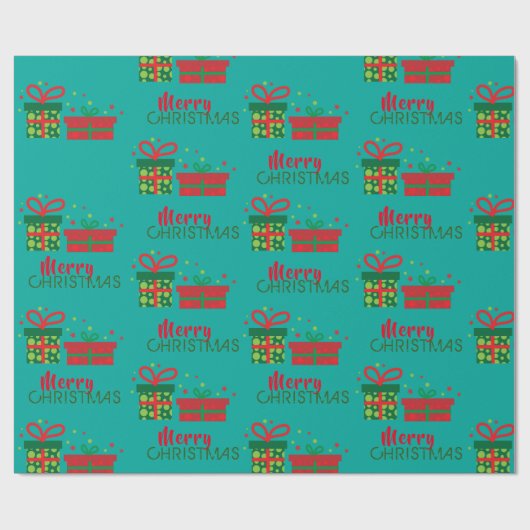 Aangepaste feestdagen met kerstcadeaudozen cadeaupapier (Vlak)