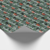 Aangepaste feestdagen op Holly Berries Pattern Cadeaupapier (Hoek)