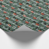 Aangepaste feestdagen op Holly Berries Pattern Cadeaupapier (Hoek)
