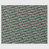 Aangepaste feestdagen op Holly Berries Pattern Cadeaupapier (Vlak)