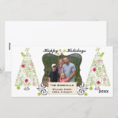 Aangepaste feestdagfoto-kaart met cirkelvormige kl feestdagenkaart (Voorkant / Achterkant)