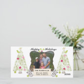 Aangepaste feestdagfoto-kaart met cirkelvormige kl feestdagenkaart (Staand voorkant)