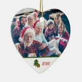 Aangepaste feestelijke 2-zijdige kerstfoto's keramisch ornament (Rechts)