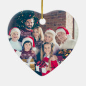 Aangepaste feestelijke 2-zijdige kerstfoto's keramisch ornament (Achterkant)