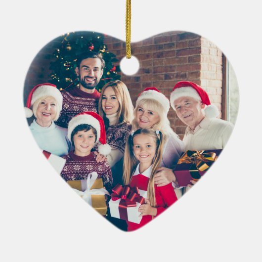 Aangepaste feestelijke 2-zijdige kerstfoto's keramisch ornament (Achterkant)