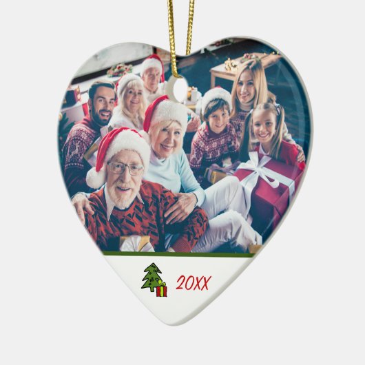 Aangepaste feestelijke 2-zijdige kerstfoto's keramisch ornament (Links)