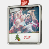 Aangepaste feestelijke 2-zijdige kerstfoto's metalen ornament (Links)