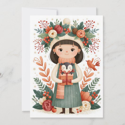 Aangepaste feestelijke en leuke kerstkaart (Voorkant)