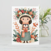 Aangepaste feestelijke en leuke kerstkaart (Staand voorkant)