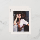 Aangepaste feestelijke foto bruiloft save the date folie uitnodiging briefkaart (Voorkant / Achterkant)