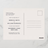 Aangepaste feestelijke foto bruiloft save the date folie uitnodiging briefkaart (Achterkant)