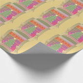 Aangepaste feestelijke groet, naam met kerstboom cadeaupapier (Hoek)