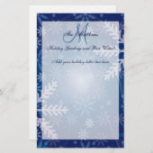 Aangepaste feestelijke groeten Familie Letter Snow Briefpapier (Voorkant / Achterkant)