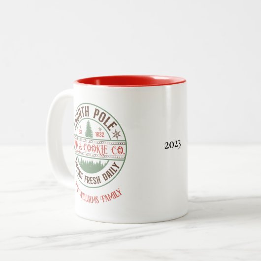 Aangepaste feestelijke kerst Noordpool Mok (Voorkant links)