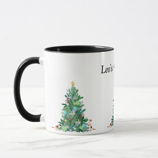 Aangepaste feestelijke kerstboom Mok (Links)