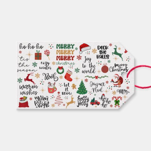 Aangepaste feestelijke kerstcadeau Label-vakantie  Cadeaulabel (Voorkant (Horizontaal))
