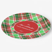 Aangepaste feestelijke klassieke rode groene kerst papieren bordje (Gekanteld)