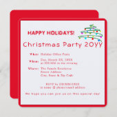 Aangepaste feestelijke moderne elegante rode kerst kaart (Voorkant / Achterkant)