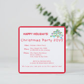 Aangepaste feestelijke moderne elegante rode kerst kaart (Staand voorkant)