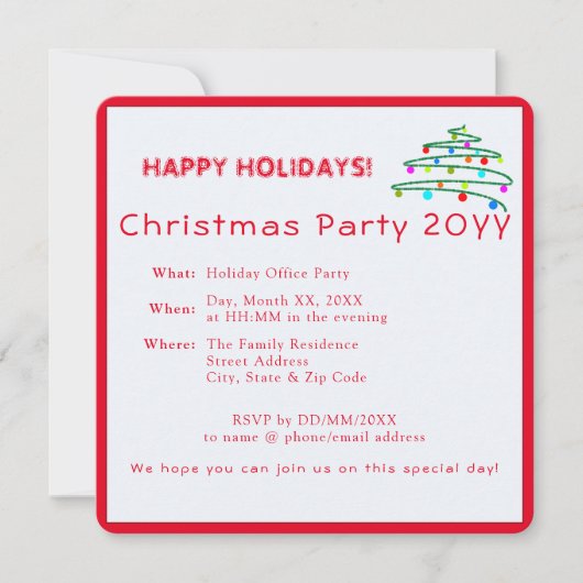 Aangepaste feestelijke moderne elegante rode kerst kaart (Voorkant)