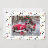 Aangepaste feestelijke partij String Lights Patroo Feestdagenkaart (Voorkant)