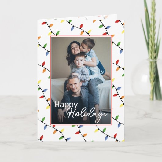 Aangepaste feestelijke partij String Lights Patroo Kaart (Voorkant)