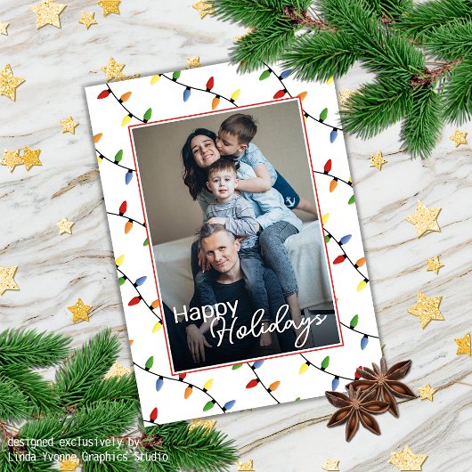 Aangepaste feestelijke partij String Lights Patroo Kaart