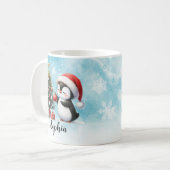 Aangepaste Feestelijke Rode en Blauwe Schattigee P Koffiemok (Voorkant links)