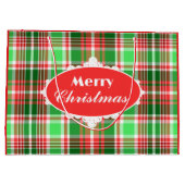 Aangepaste feestelijke rood groen geplakt vrolijk  groot cadeauzakje (Achterkant)