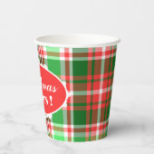 Aangepaste feestelijke rood groen wit kerstfeest papieren bekers (Achterkant)